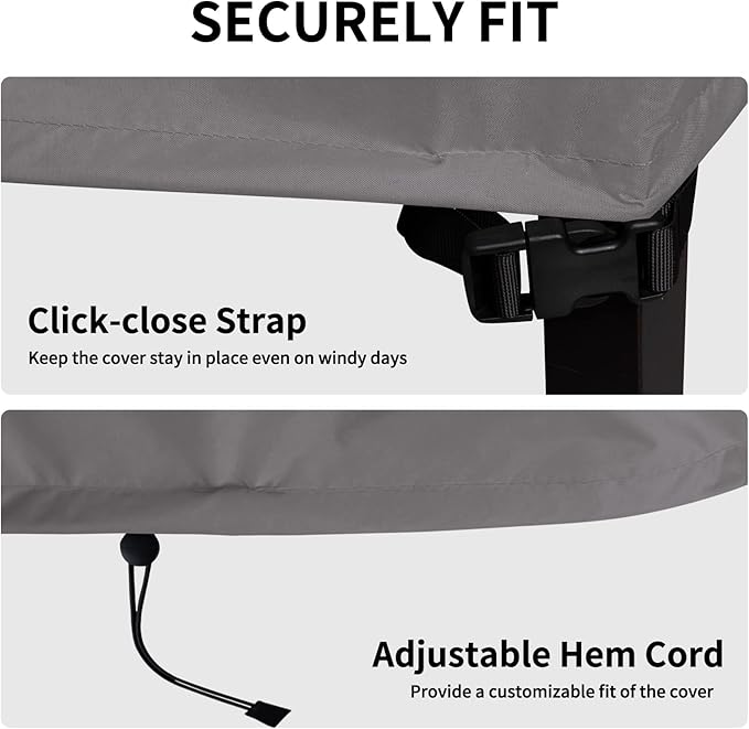 Easy-Going Waterproof Patio Chair Cover UV Resistant Outdoor Chair Cover Weatherproof Lawn Patio Furniture Cover with Tape Sealed Seam (2 Pack-33Wx34Dx31H inch, Grey)
