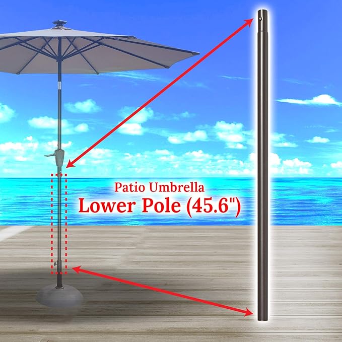 BenefitUSA 1.5" Diameter Patio Umbrella Replacement Lower Pole with Bullet Buckle(45.6''x 1.5''(Dia))
