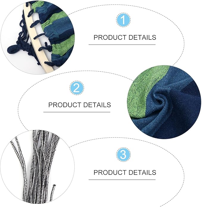 FRCOLOR Portable Outdoor Hammock Striped Canvas Extra Wide 190x100cm Camping Travel Hammock for Hiking Patio Backyard