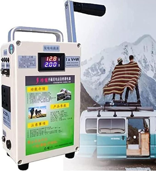 Outdoor Generator Portable Hand Crank Generator,150w 110v 220v 15000mah Small Hand Crank Generator,Used for Mountaineering,Travel,Hiking,Camping,Emergency,Power Outage,110V