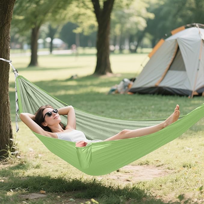 Grass Green 330lb Capacity Camping Hammocks with Portabl Carry Bag Tree Hammock for Indoor Outdoor Patio hamacas para adultos