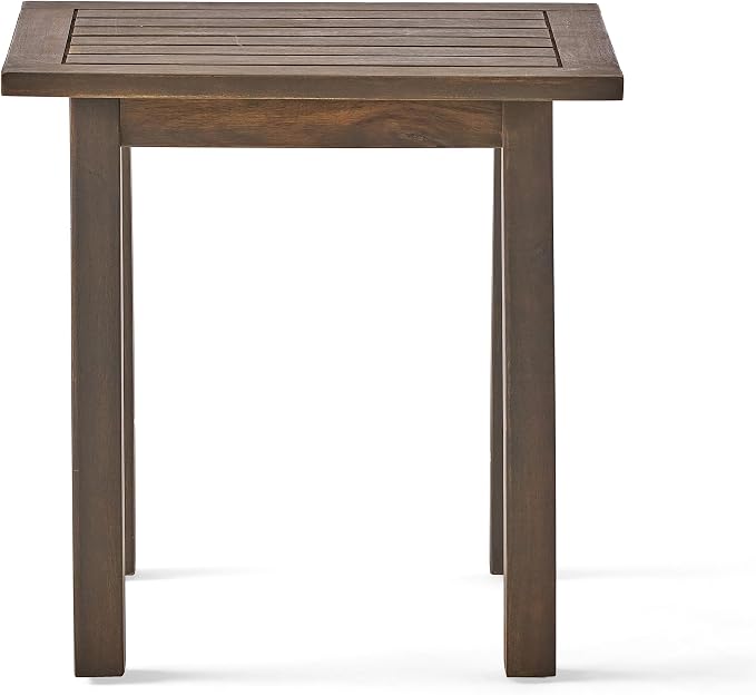 Merax Outdoor Acacia Wood Accent End Table Patio Coffeetable for Backyard,Garden,Poolside,Balcony