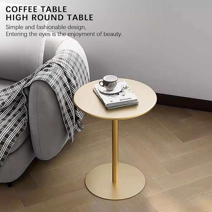 Modern Round Bar Table - Sturdy Metal Base, High Top Pub Table for Kitchen, Outdoor Bistro, Cocktail & Leisure Coffee - 40x40x50cm Home Decor