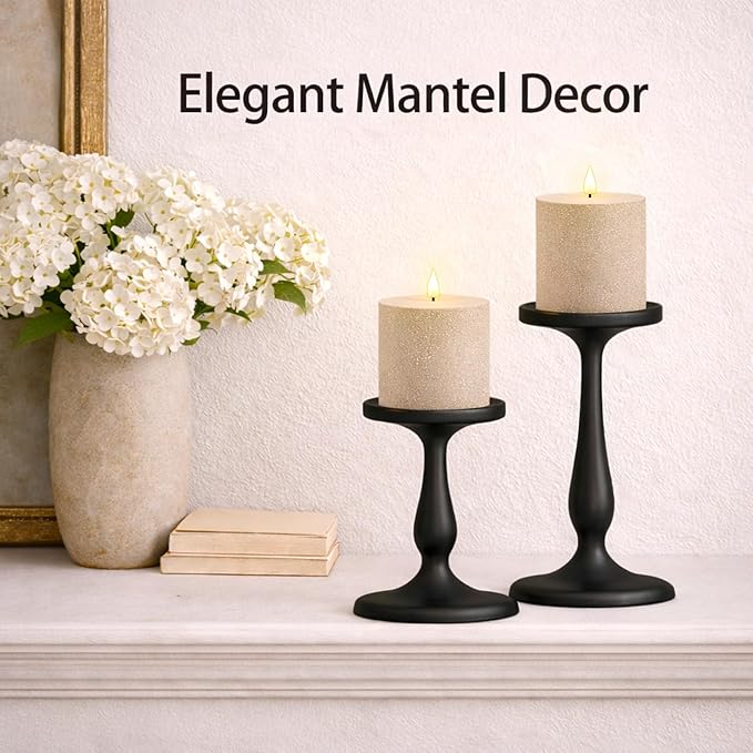 smtyle Grey 4x4 Inch Flameless Pillar Minimalist Textured Frosted Plastic Pottery Barn Style LED Flickering Battery Operated Candles with Remote for Home Decor, Relaxation, Meditation