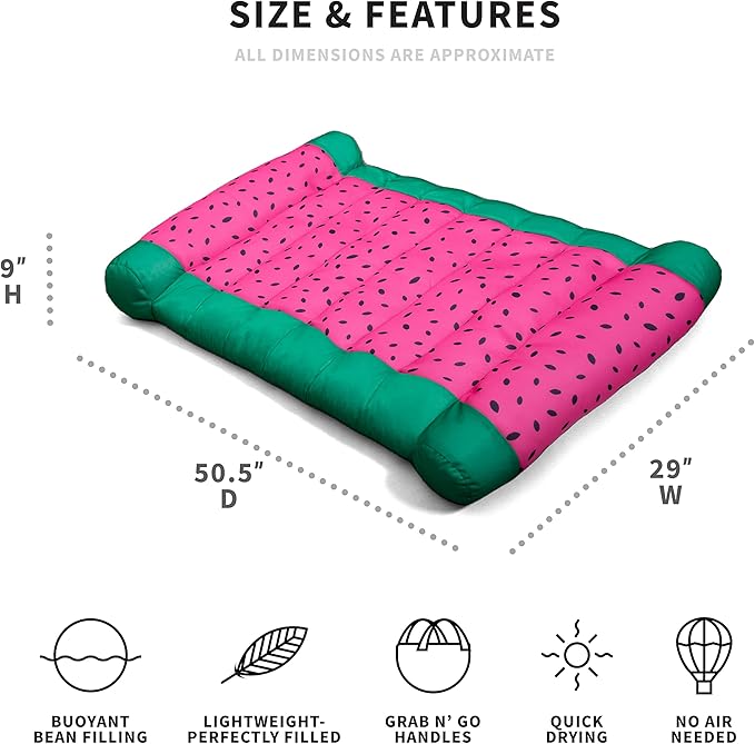Big Joe Kona Hammock No Inflation Needed Pool Lounger with Headrest, Quick Draining Fabric, 4 feet Big