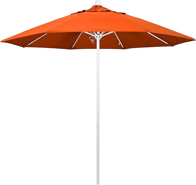 California Umbrella 9' Round Aluminum/Fiberglass Umbrella, Push Open,