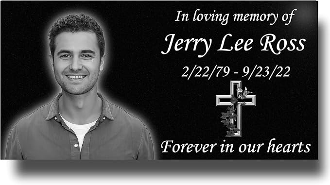 Personalized Memorial Stones,headstones for Graves,Grave Markers for Cemetery for Humans,Black Granite Headstone,Grave Marker,Cemetery headstones,Outdoors Grave Plaques