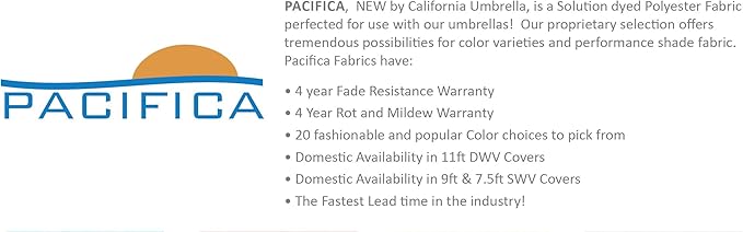 California Umbrella 11' Round Aluminum Market Umbrella, Crank Lift, Auto Tilt, Bronze Pole, Pacifica Navy Blue