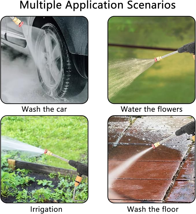 Cordless Pressure Washer, 24V Portable Power Washer with Copper Motor, 1500mAh Battery, 3 Spray Modes & Foam Jug, for Car Cleaning, Outdoor, Windows, Floors, Fences (Black)