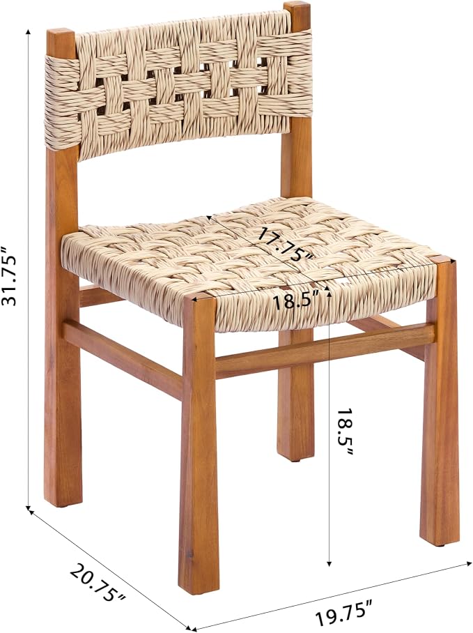 Christopher Knight Home 5 Piece Outdoor Dining Set Acacia Wood Square Table and 4 Light Grey Wicker Chairs Teak Finish Patio Furniture Set for Garden Backyard Balcony Deck