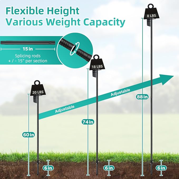 Bird House Pole,102 Inch Heavy Duty Bird Feeder Pole Mount Kit for Outdoors, 5-Prong Base, Splicing Adjustable Feeding Stand Station for Birds Watching,Weather Station (Birds House Not Included)
