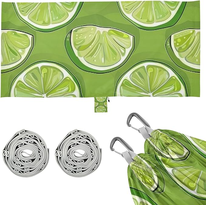 Green Lime Slices 330lb Capacity Camping Hammock Tree Hammock for Outside Beach Patio Garden hamaca para acampar