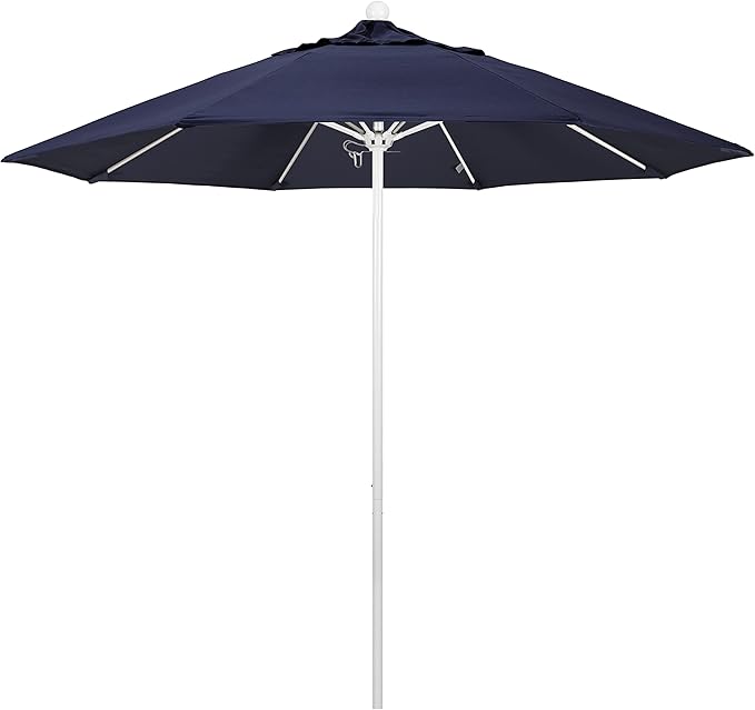 California Umbrella 9' Round Aluminum/Fiberglass Umbrella, Push Open,