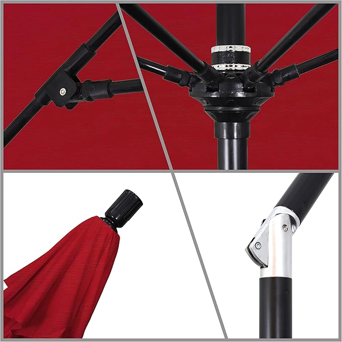 California Umbrella 9' Round Aluminum Pole Fiberglass Rib Market Umbrella