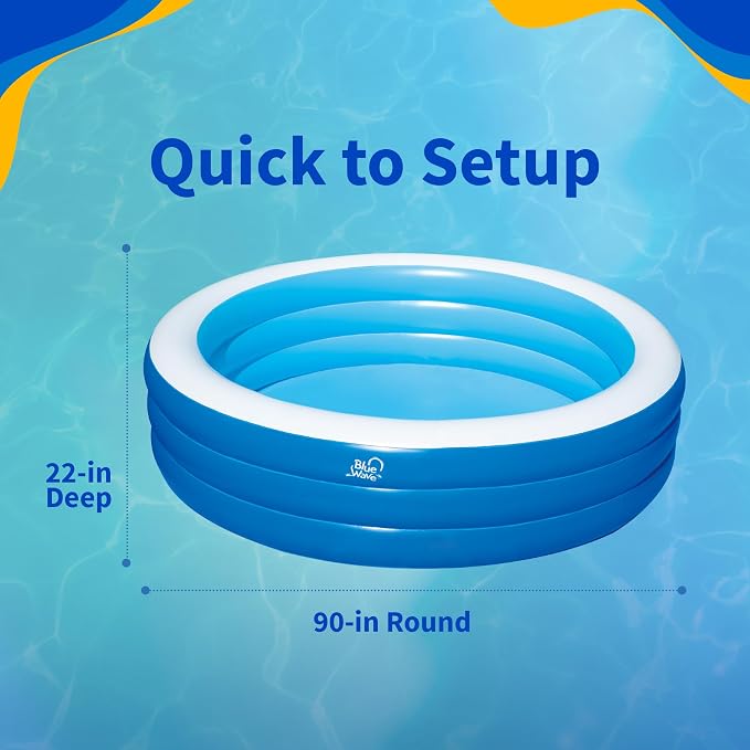 Inflatable 7.5-ft x 22-in Deep Round Family Pool with Cover