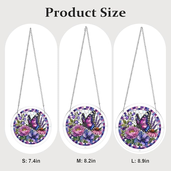 Acrylic Puzzle Suncatcher, Sun Catchers Puzzle for Window Hanging | 8.9 Inch Purple Butterfly DIY Suncatcher Puzzle for Adults, Ideal Gifts for Women, Men, Wife, Mom, Home & Garden Decor