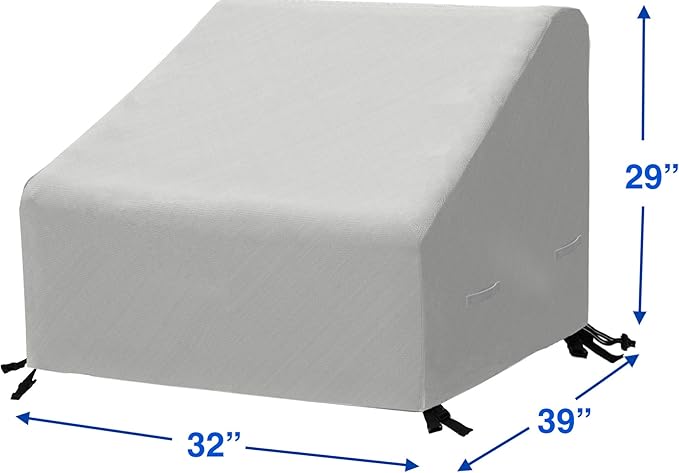 Simple Houseware Patio Chair Covers Waterproof 2 Pack, 600D Heavy Duty, 39 x 32 x 29 Inch