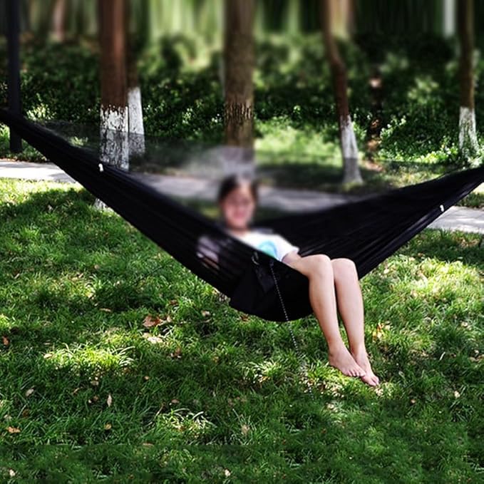 Portable Hammock Stand,hammock Frame,Elasticated, Automatic Quick-open, Ultra-light Nylon, with Mosquito Net Hammock, Suitable for Travelling and Camping(Camouflage)