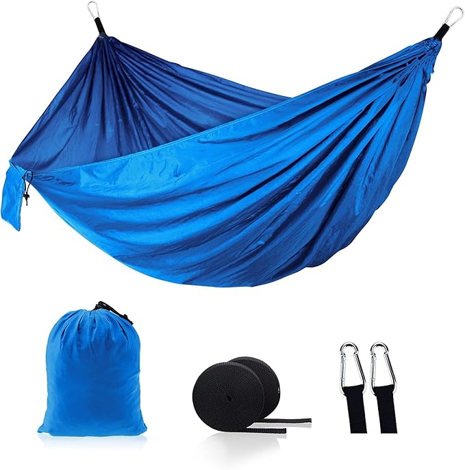 Camping Hammock, Camping Hammock Lightweight Parachute Nylon Portable Hammock with Tree Ropes and Carabiners, for Outdoors, Backpacking, Hiking, Camping, Travel, Beach, Backyard & Garden(#8)