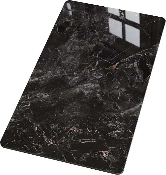 Rectangle Table Top,43.3 ” x 23.6 ” Black Sintered Stone Tabletop, DIY Replacement & Cover Marble Desktop, Scratch & Wear Resistant, Easy to Clean, Suitable for Indoor & Outdoor