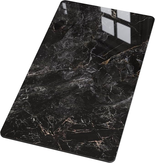 Rectangle Table Top,43.3 ” x 23.6 ” Black Sintered Stone Tabletop, DIY Replacement & Cover Marble Desktop, Scratch & Wear Resistant, Easy to Clean, Suitable for Indoor & Outdoor