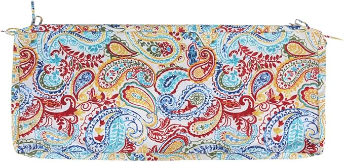 FUNHOME Outdoor Bench Cushion Cover 45 x18 x 3 inch,Water Resistant Cover with Zipper&Ties,Fade-Resistant Slipcover,Patio Porch Swing Cushion Cover Replacement Only,No Insert(Phoenix)