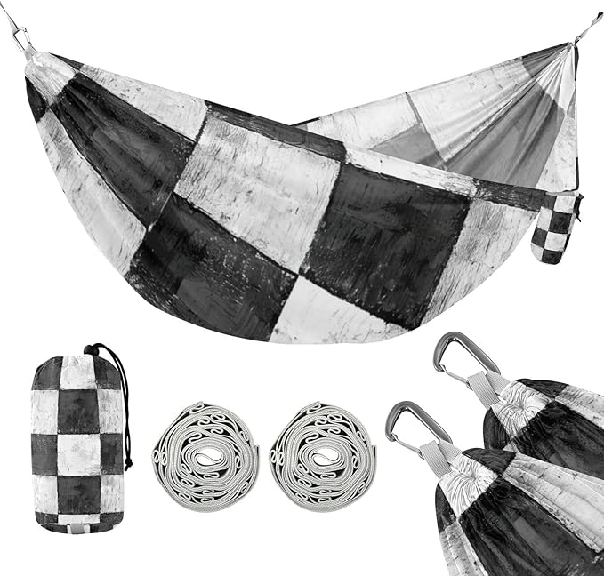 Black and White Square 330lb Capacity Hammocks with Hanging Ropree Hammock for Outside Beach Patio Garden Base de hamaca para adultos