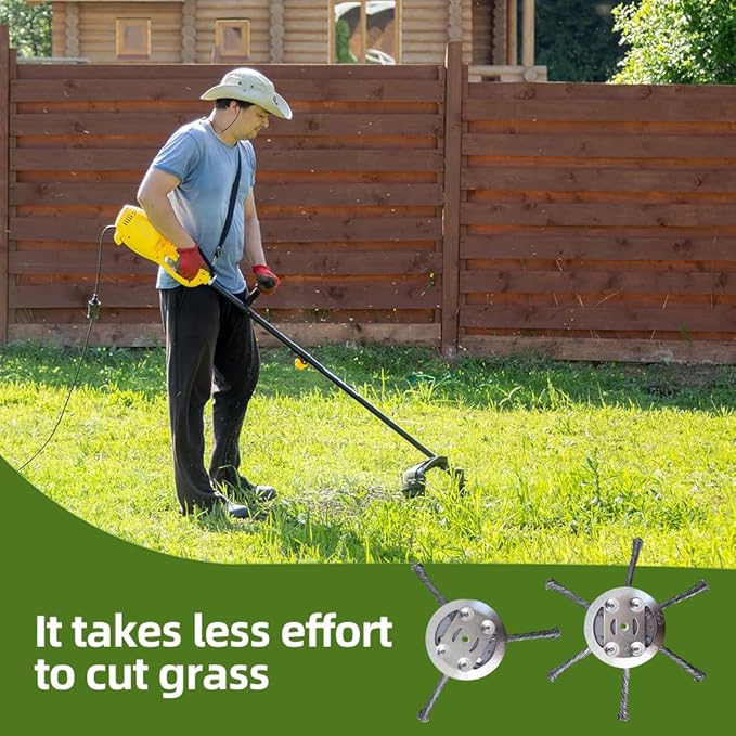 Steel Wire Grass Trimmer Head, 6 Inch Universal Steel Wire Trimmer Head for Weed Eater, Compatible with Most Lawn Mower,Tool-Free Installation (1)