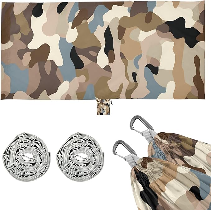 Camouflage Retro 330lb Capacity Outdoor Hammock with Hanging Rope Fabric Hammock for Outside Beach Patio Garden capas para la Lluvia