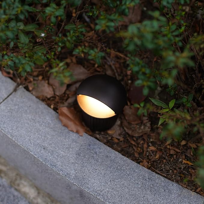 GOODSMANN Landscape Lighting 2PK Well Lights Low Voltage 5 Watt LED 150 Lumen 12V AC In-Ground Lights 3000K Warm White