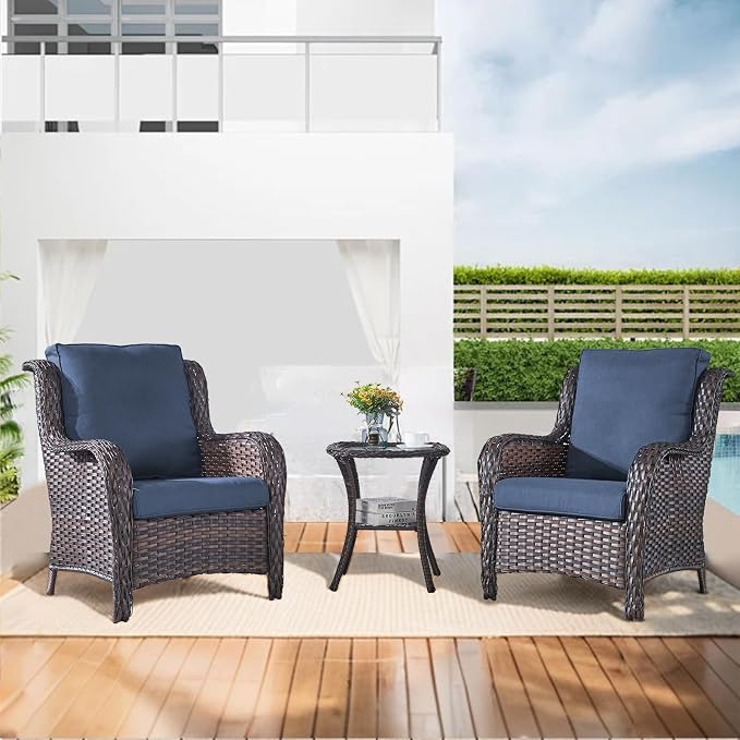 Luxury 22*24*4in Outdoor Patio Cushions, 1 Piece Navy Blue Outdoor Cushion | Water-Resistant, Reversible, Removable Cover, Stain-Resistant, for Patio Chairs Sofa Couch Loveseat