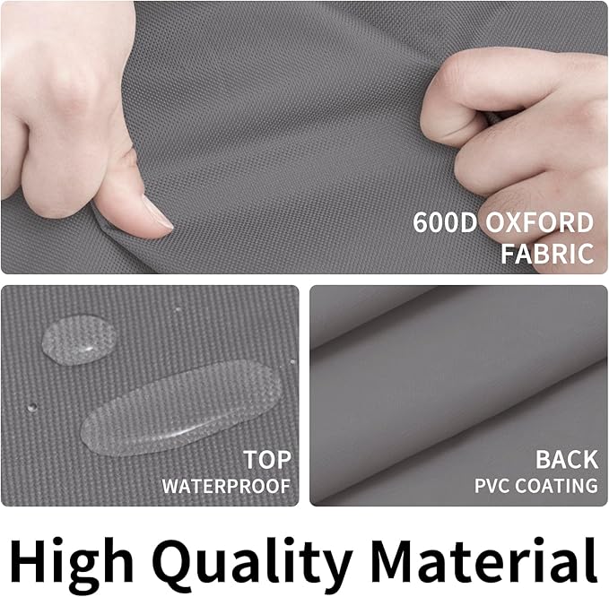 Easy-Going 600D Heavy Duty Rectangular Table Cover UV Resistant and Waterproof Outdoor Lawn Patio Furniture Cover (72" Lx44 Wx23 H, Gray/Dark Gray)