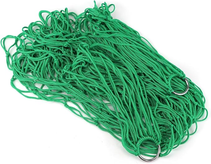 Swing Hanging Rope Hammock, Nylon Hanging Hammock, Sleeping Net Bed for Outdoor Camping (Green)