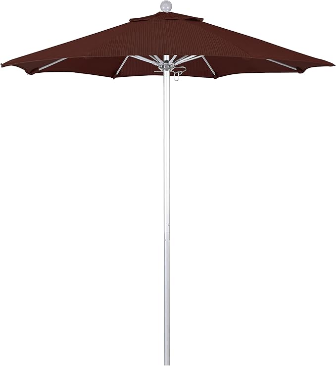 California Umbrella 7.5' Rd. Venture Series Contract Grade Patio Umbrella, Push Open Pin Stop, Silver Finish