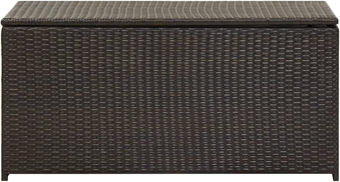 BaraSh Patio Storage Box Outdoor Storage Cabinet Deck Boxes Outdoor Waterproof Outdoor Storage Bin Outdoor Storage Bench Rattan 39.3"x19.6"x19.6" Brown
