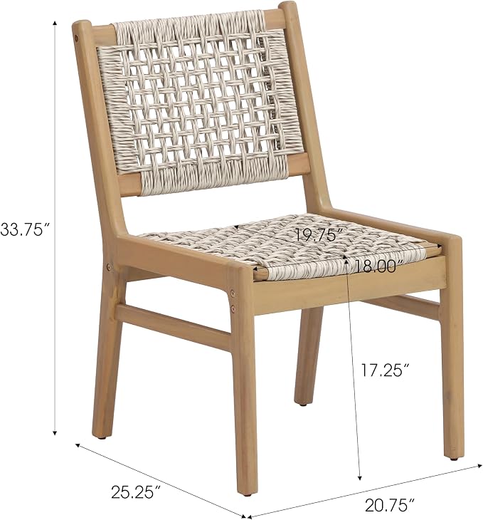 Christopher Knight Home Chuse Acacia Wood Dining Table Set for 6, Solid Wood Outdoor Dining Set for 6, 7 Piece Oval Patio Dining Table and Chair Set with Wicker Seat & Back, Light Gray + Light Teak