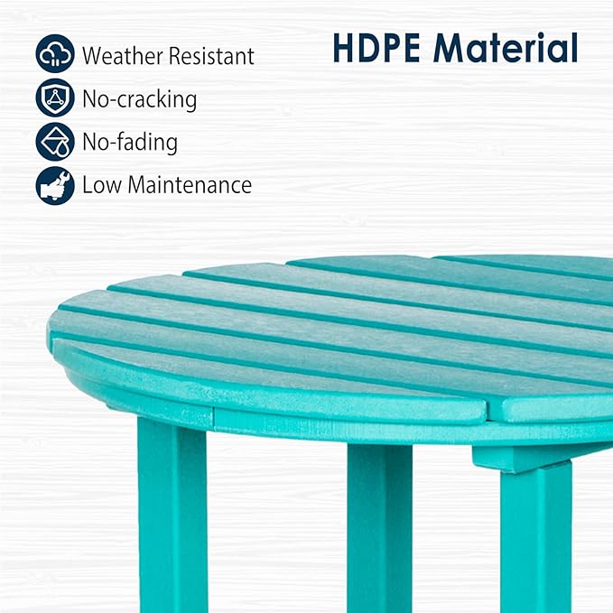 nalone 3 Pcs Outdoor Bar Table and Chairs Set, HDPE High Adirondack Chairs and Table Set, Outdoor Bar Stools Set for Garden, Yard, Backyard Balcony