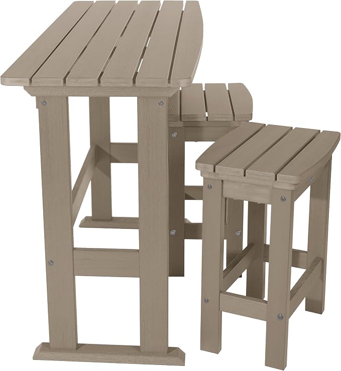 highwood Lehigh 3pc Counter Height Balcony Dining Set, Woodland Brown