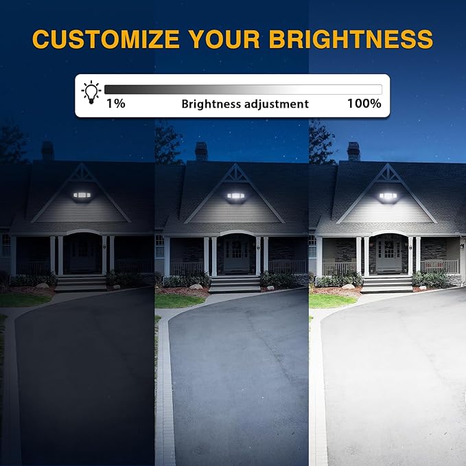 Onforu 80W Dusk to Dawn Outdoor Lighting,Plug in LED Flood Lights,Black Outdoor Lights with Remote,8000LM Security Light,IP66 Waterproof Lighting,2Modes 3 Adjustable Heads Light for Garage Yard