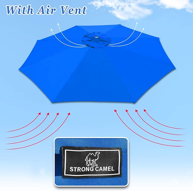 Replacement Patio Umbrella Canopy Cover for 13ft 8 Ribs Umbrella Taupe (CANOPY ONLY) (BLUE97)