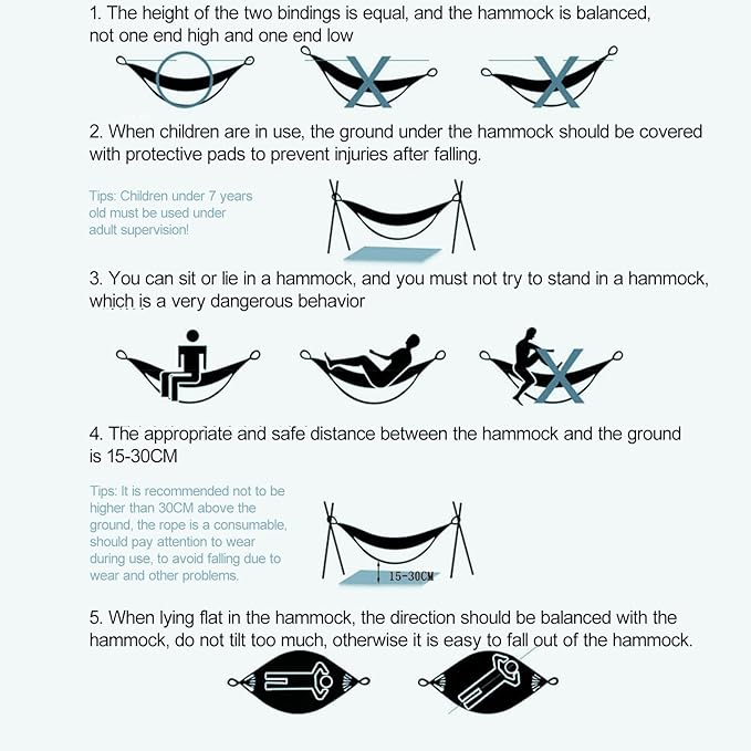 Double Hammock with Space Saving Metal Stand, 440 lb Capacity, Premium Striped Camping Hammock Portable for Outside, Carry Bag Included