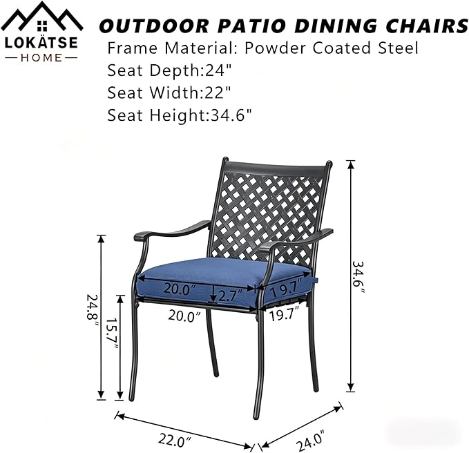 LOKATSE HOME 5-Piece Outdoor Patio Metal Dining Set