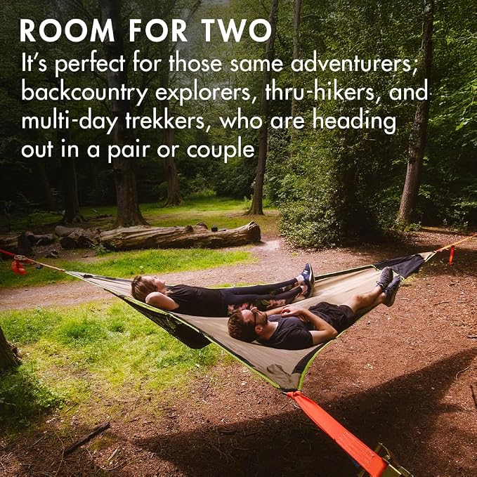 Tentsile Duo 2P Double Hammock – 2 Person Large Camping and Lounging Hammock for Backyards, Festivals, Outdoor Campouts, Designed in the UK (Safari)