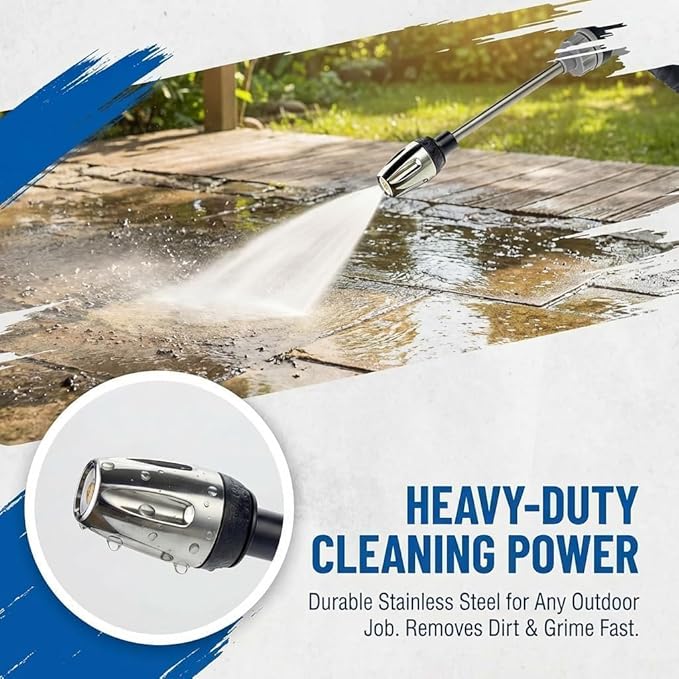 Aquoxis Pressure Washer, 2026 Upgrade Aquoxis Pressure Washer Gun, High Pressure Hose Nozzle with 360° Rotating Nozzle, 3 Spray Modes, Fit with U.S. 3/4In Threaded Hoses