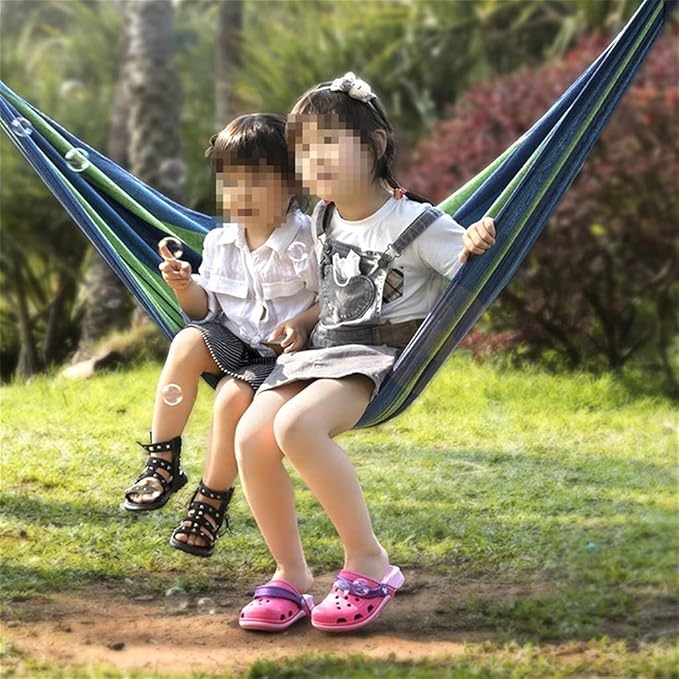 Portable Hammock Portable Double Hammock Swing Bed Large Canvas Hammocks for Beach Garden Backyard for Backpacking Beach