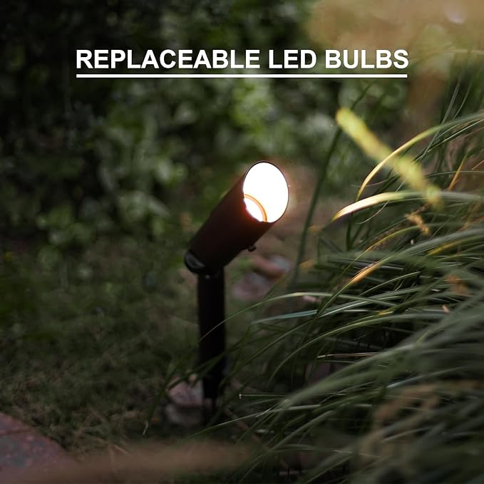 GOODSMANN Low Voltage Landscape Lighting Floodlight & Spotlight 3W LED 200 Lumen with Replaceable Bulbs 3000K Warm White 12V AC Tree Lights Garden Up Light Hardwired Lighting with Cable Connector