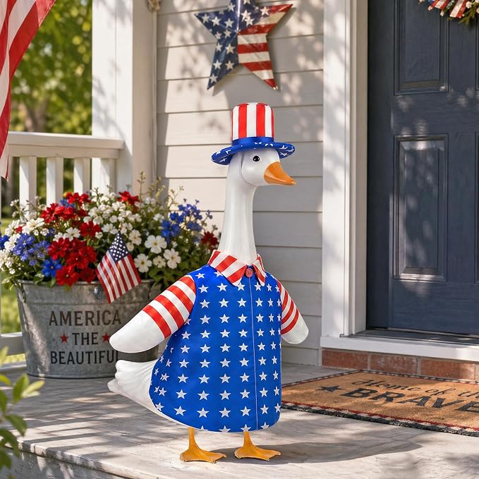 4th of July Goose Outfit with American Flag Patriotic Porch Goose Costume