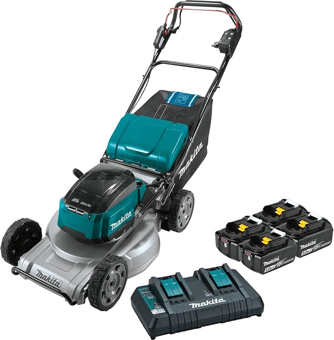 Makita XML09PT1 36V (18V X2) LXT® Brushless 21" Self-Propelled Commercial Lawn Mower Kit with 4 Batteries (5.0Ah) (Renewed)