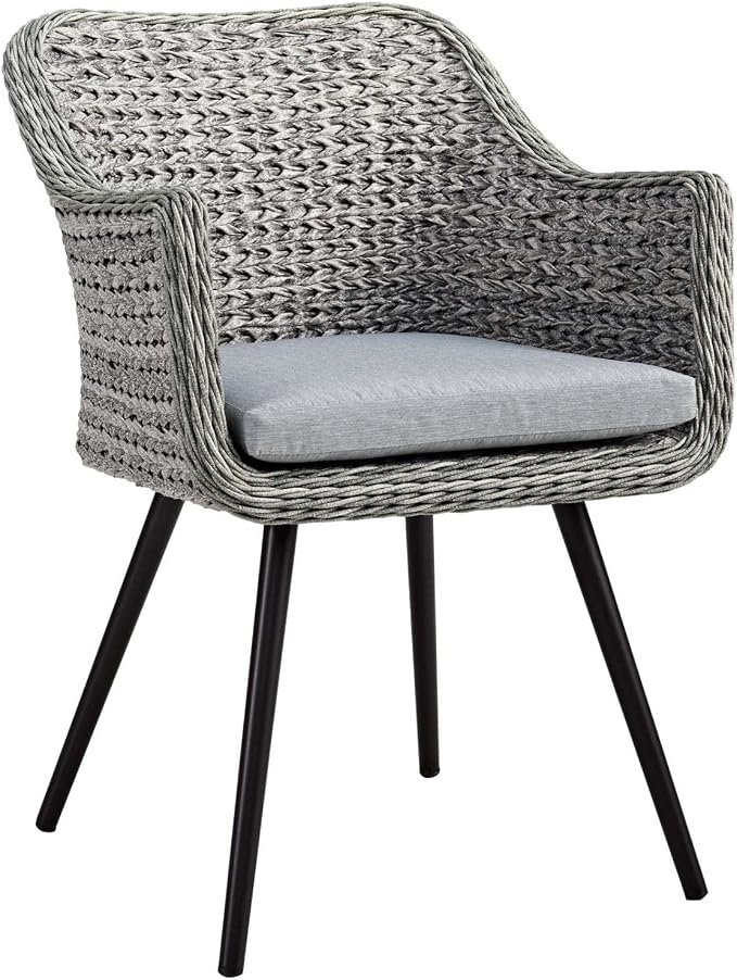 Modway EEI-3320-GRY-GRY-SET Endeavor 5 Piece Outdoor Patio Wicker Rattan Set Gray, Dining Set of 5