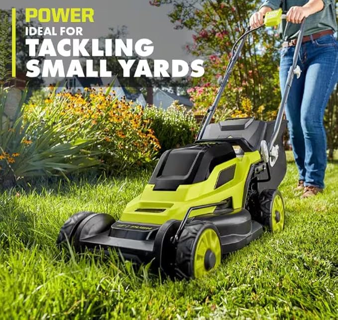 P1180 Fits For RYOBI 18V 13 in. Cordless Battery Walk Behind Push Lawn Mower with 4.0 Ah Battery and Charger